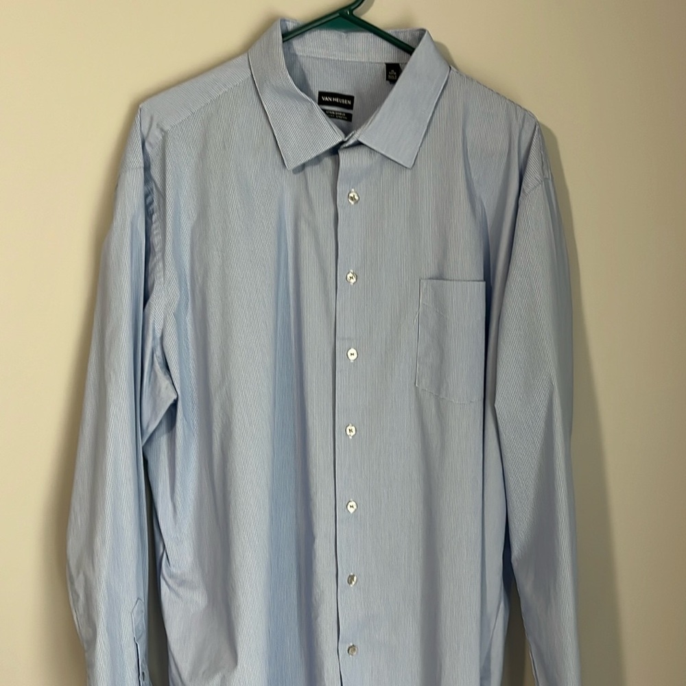 Van Heusen dress shirt. Blue check. Size 19 neck and 37/38 sleeve.